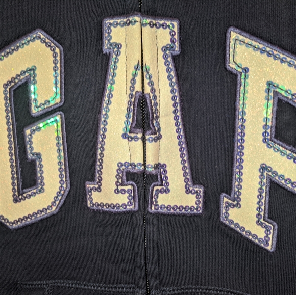 GAP Girls Size M(8-9yrs) Navy Sweatsuit with Purple Sequence Outlined White Logo - Picture 4 of 6